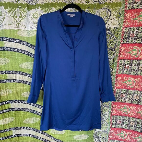 Vince Royal Blue Silk Blend Tunic Top Size 2 - Picture 1 of 15